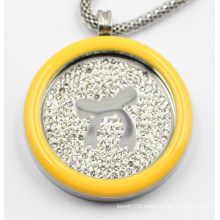 High Quality 316L Surgical Stainless Steel Locket Pendant with Enamel Top